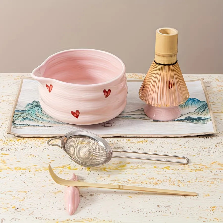 Heart Pattern Matcha Tea Preparation Set