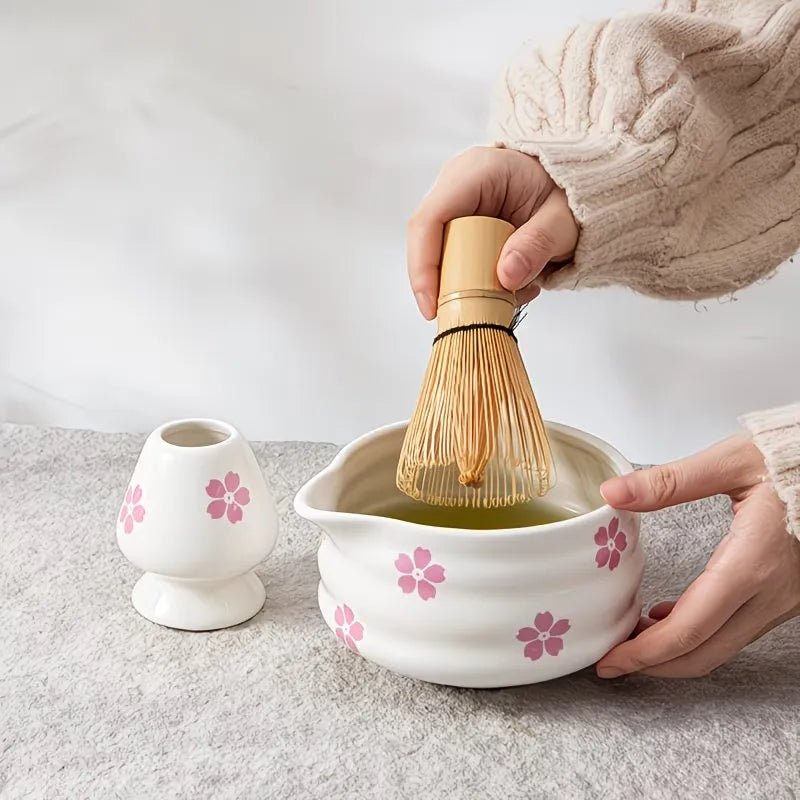 Floral Pattern Matcha Tea Preparation Set