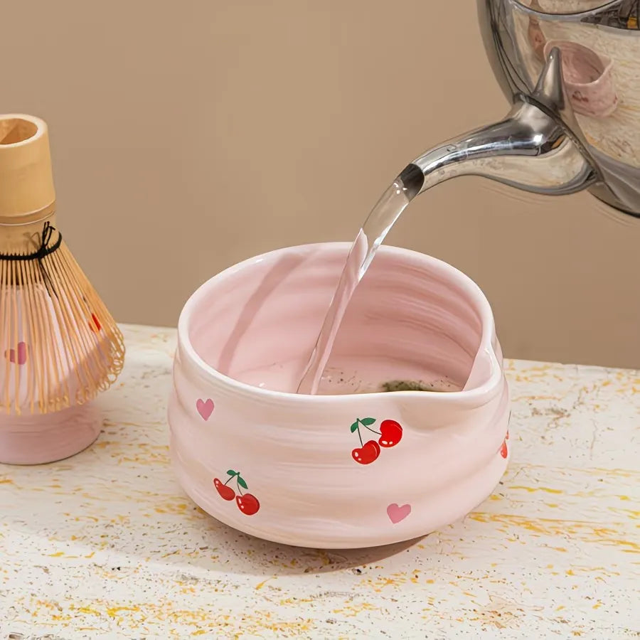 Cherry Pattern Matcha Tea Preparation Set