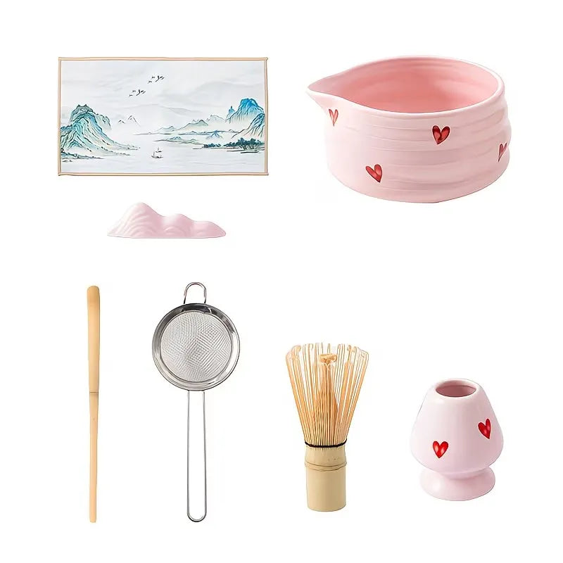 Heart Pattern Matcha Tea Preparation Set