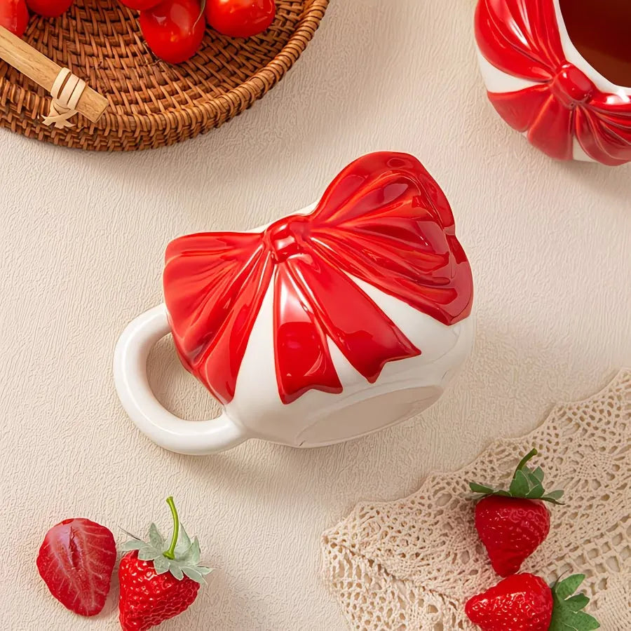 Bow Decor Ceramic Coffee Mug