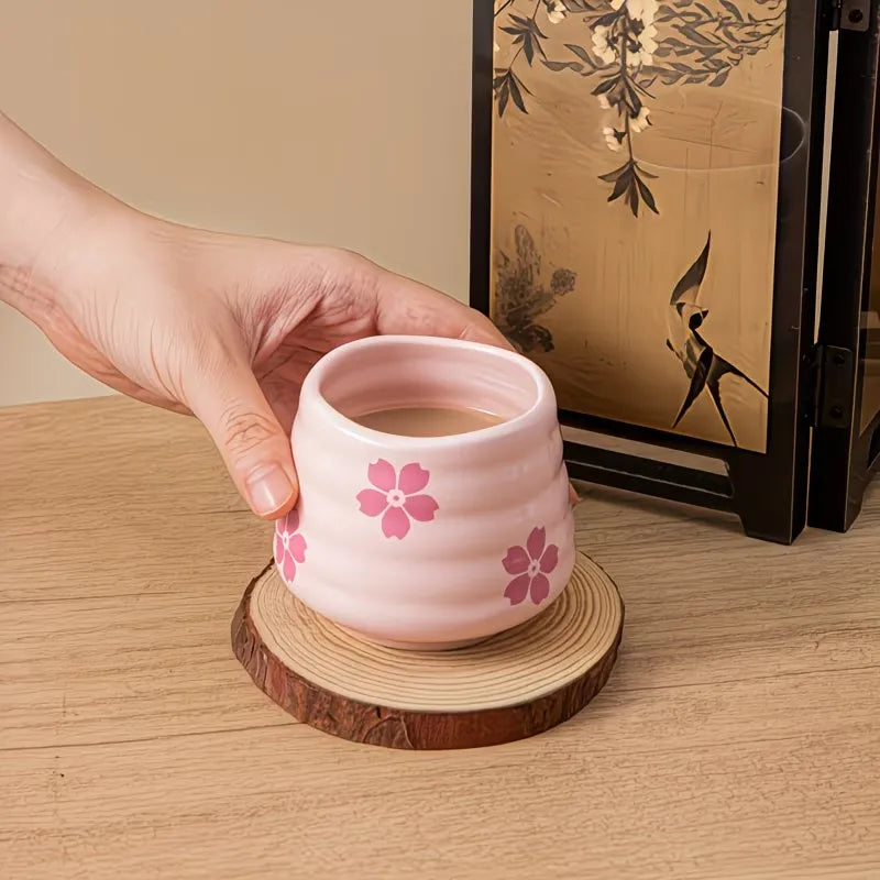 Floral Pattern Ceramic Coffee Cup