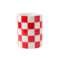 Checkered Pattern Ceramic Utensil Holder