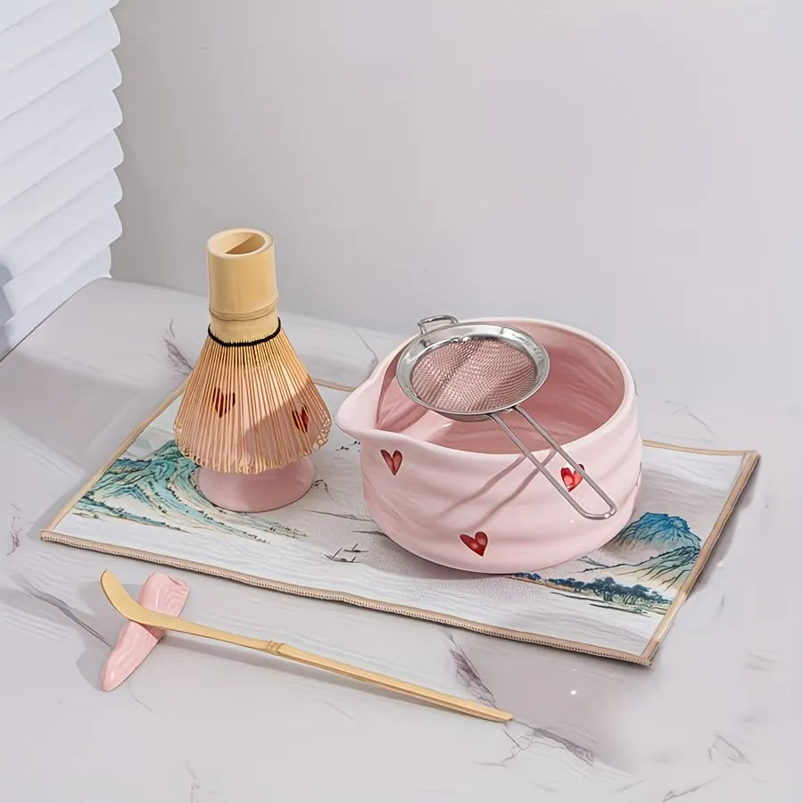 Heart Pattern Matcha Tea Preparation Set