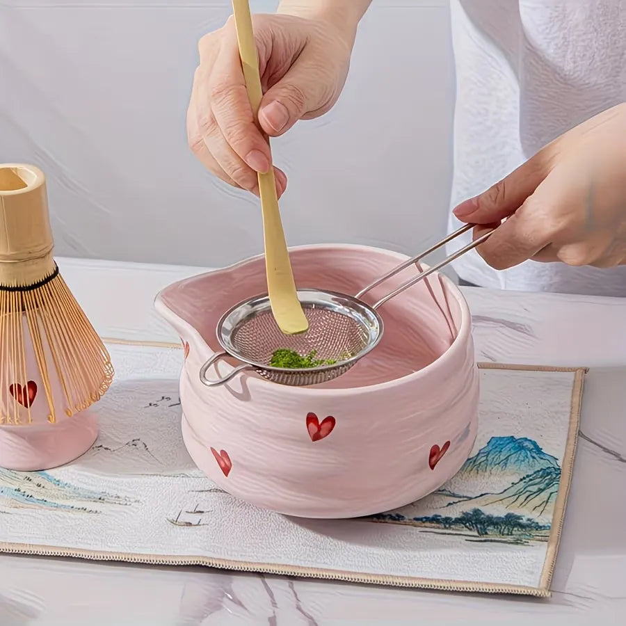 Heart Pattern Matcha Tea Preparation Set