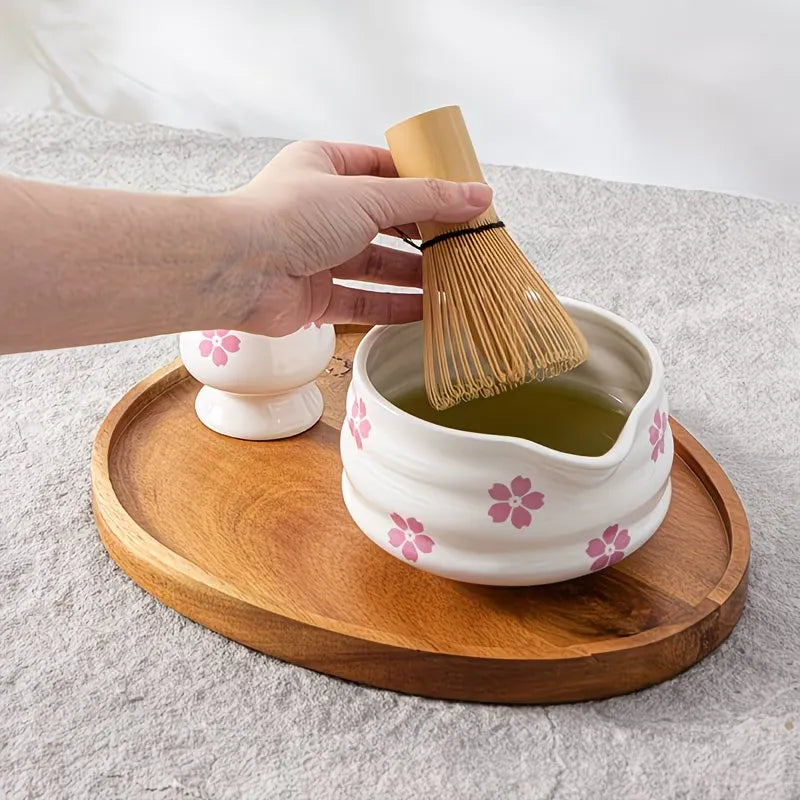 Floral Pattern Matcha Tea Preparation Set