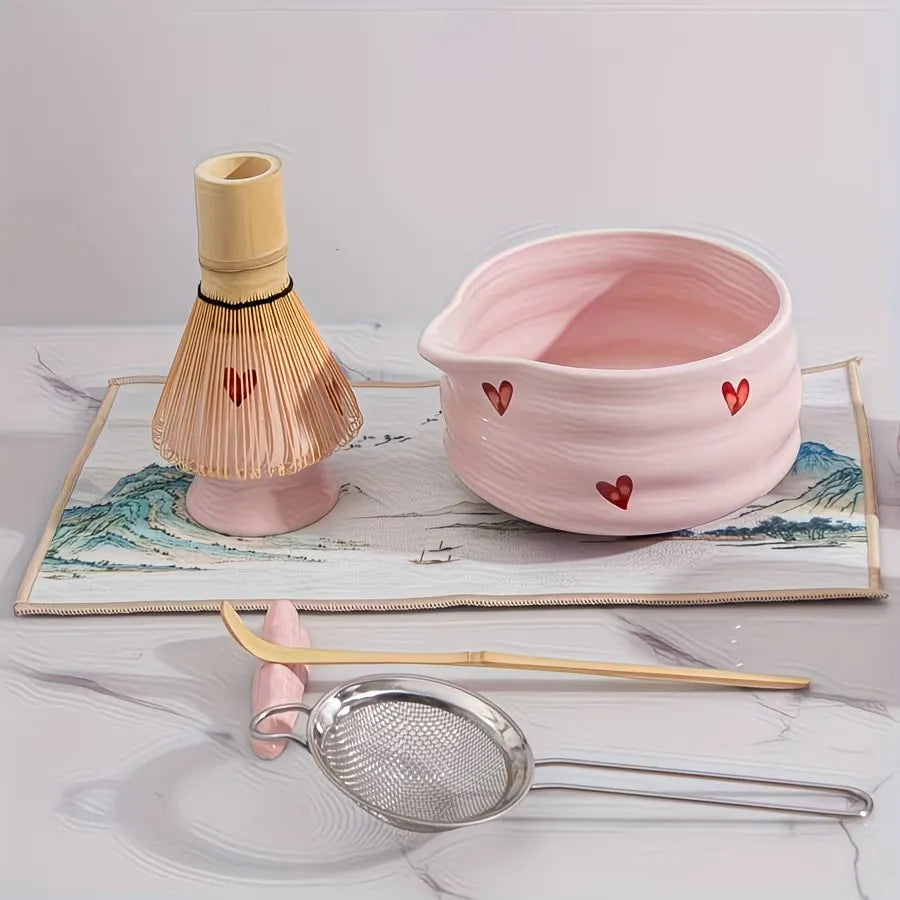 Heart Pattern Matcha Tea Preparation Set