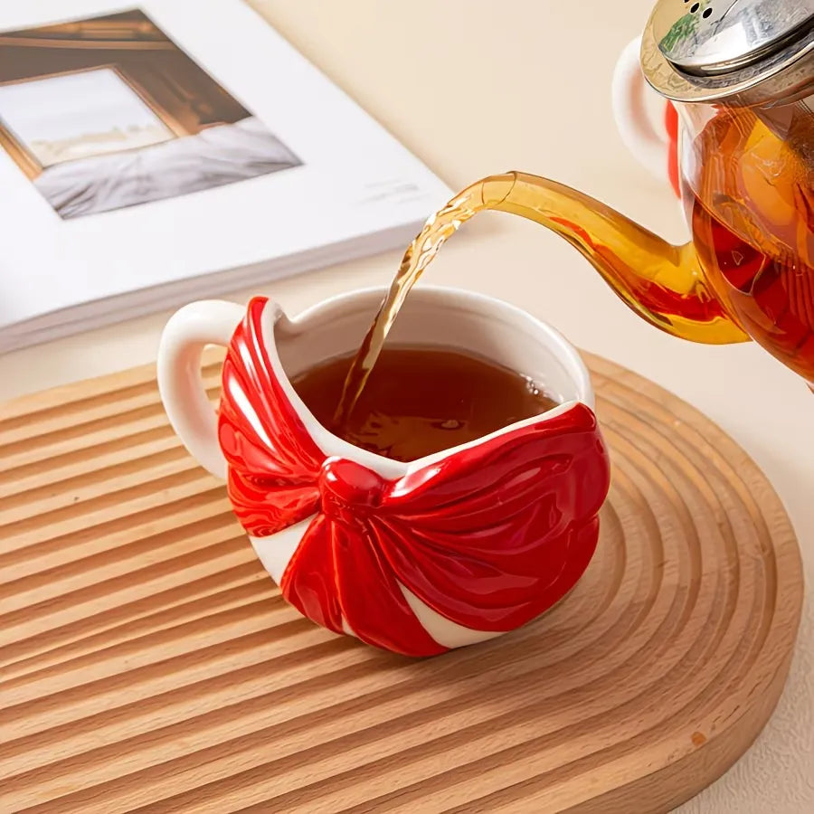 Bow Decor Ceramic Coffee Mug