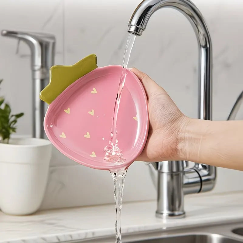 Strawberry Shape Ceramic Serving Plate