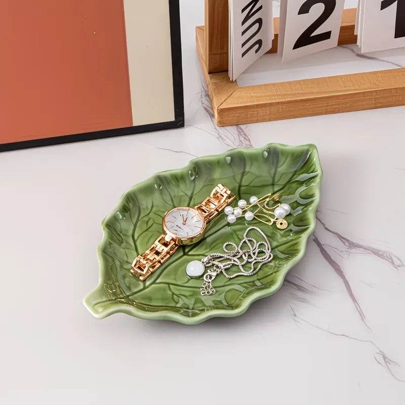 Leaf Shape Ceramic Serving Plate
