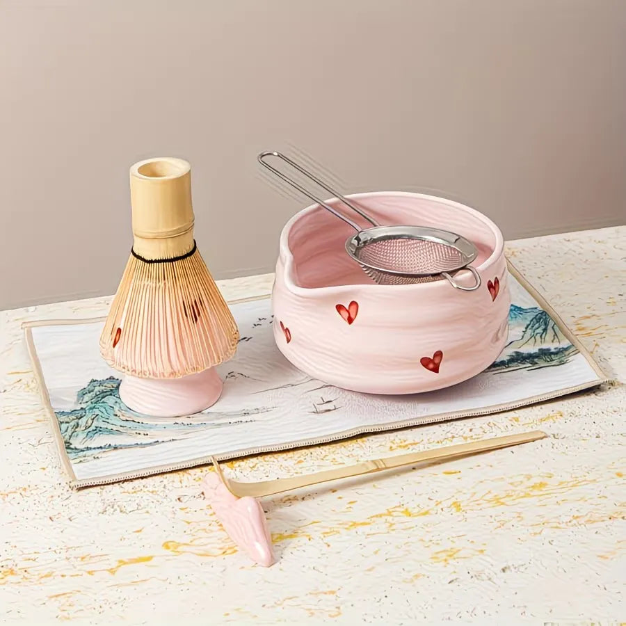 Heart Pattern Matcha Tea Preparation Set