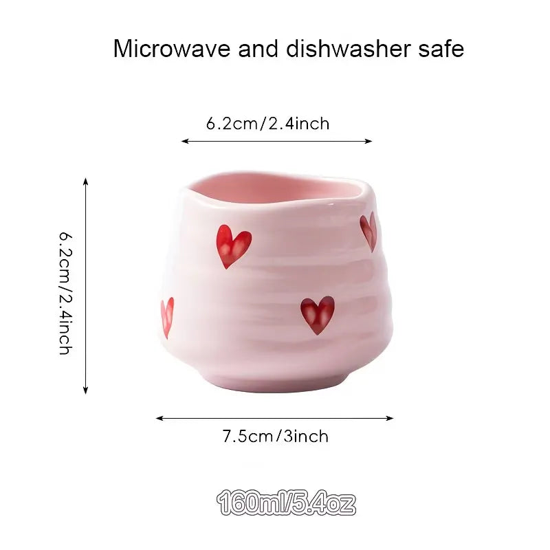 Heart Pattern Ceramic Coffee Cup