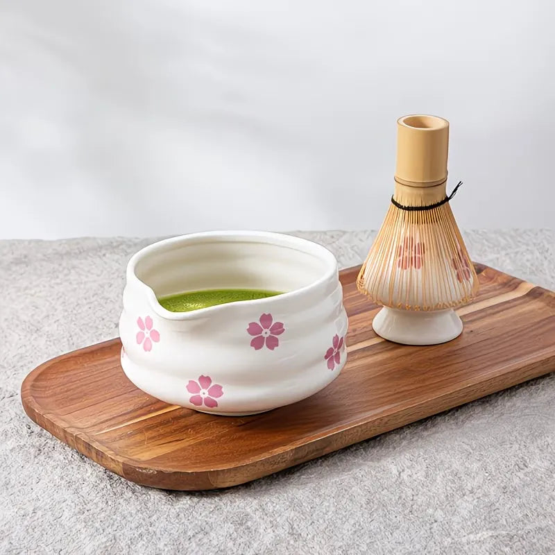Floral Pattern Matcha Tea Preparation Set