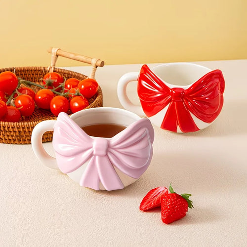 Bow Decor Ceramic Coffee Mug
