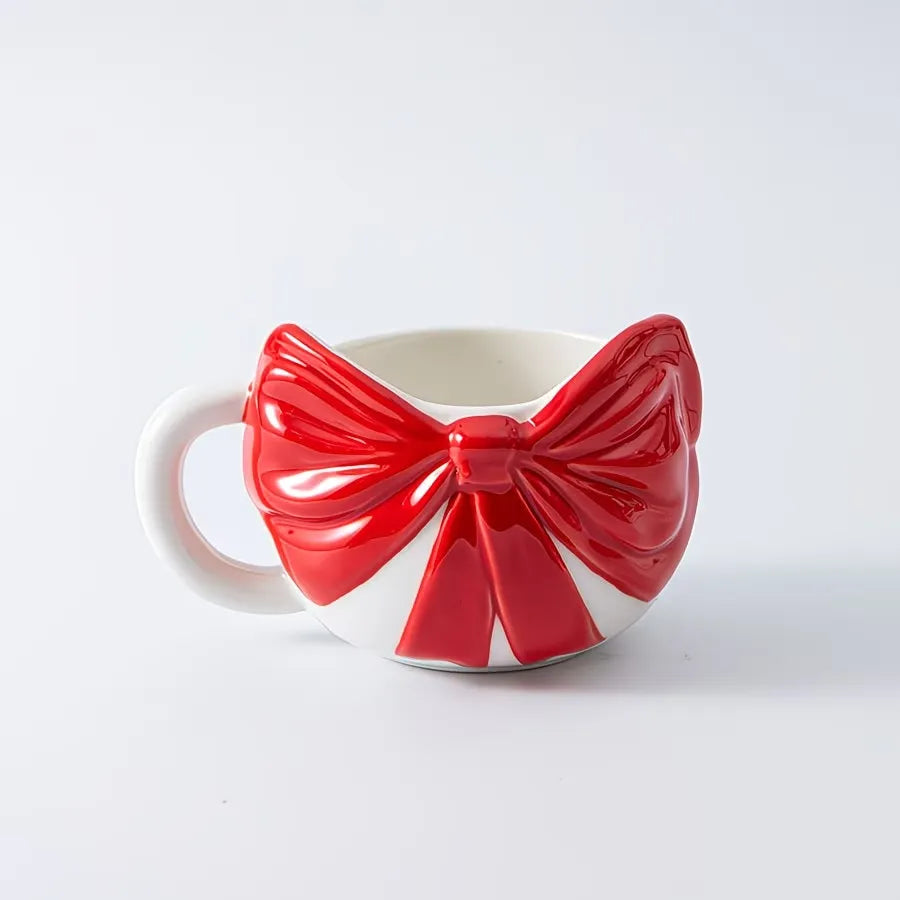 Bow Decor Ceramic Coffee Mug
