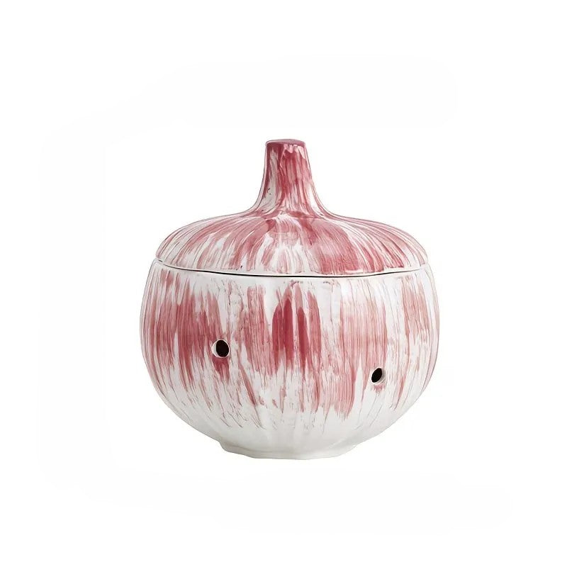 Garlic Shape Ceramic Storage Jar with Lid