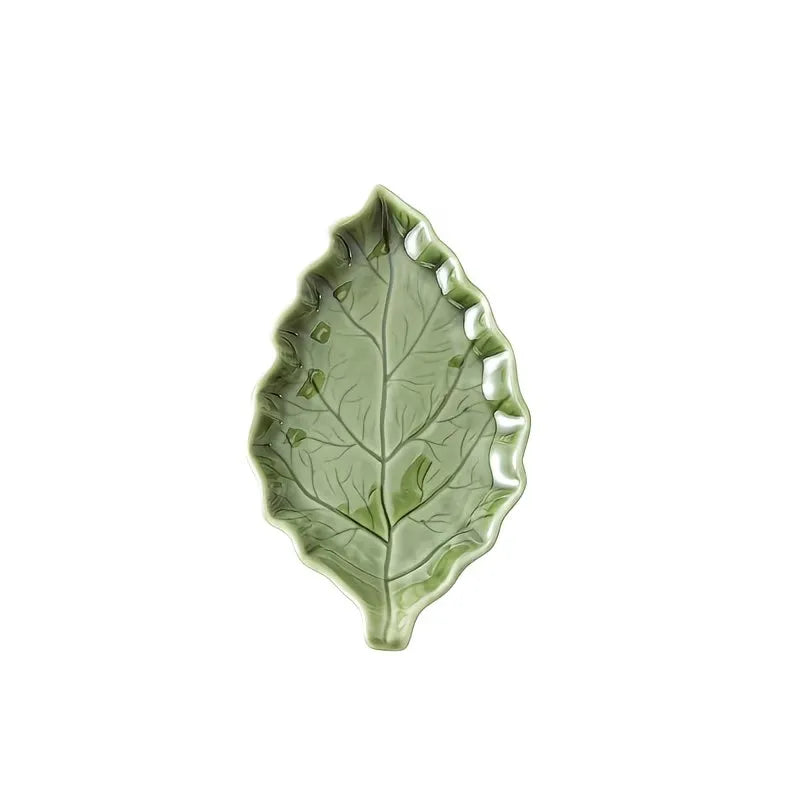 Leaf Shape Ceramic Serving Plate