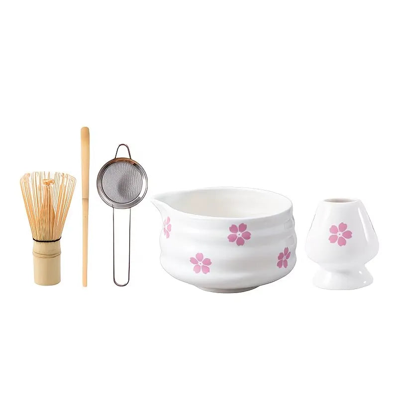 Floral Pattern Matcha Tea Preparation Set