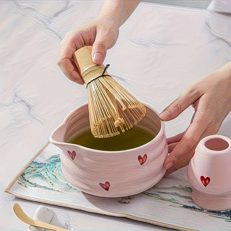 Heart Pattern Matcha Tea Preparation Set