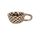Checkered Pattern Ceramic Coffee Cup